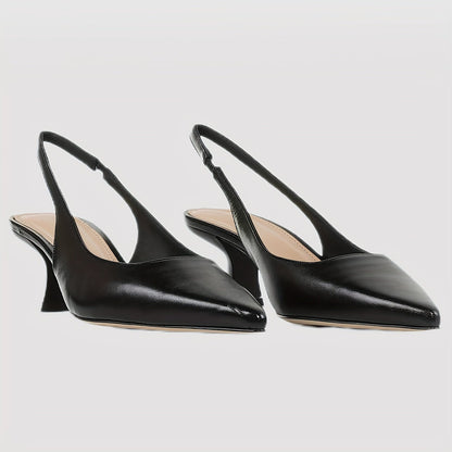 Women’s Kitten Heel Slingback Pumps – Pointed Toe Low Heel Dress Shoes Shoes The Nichole Collection