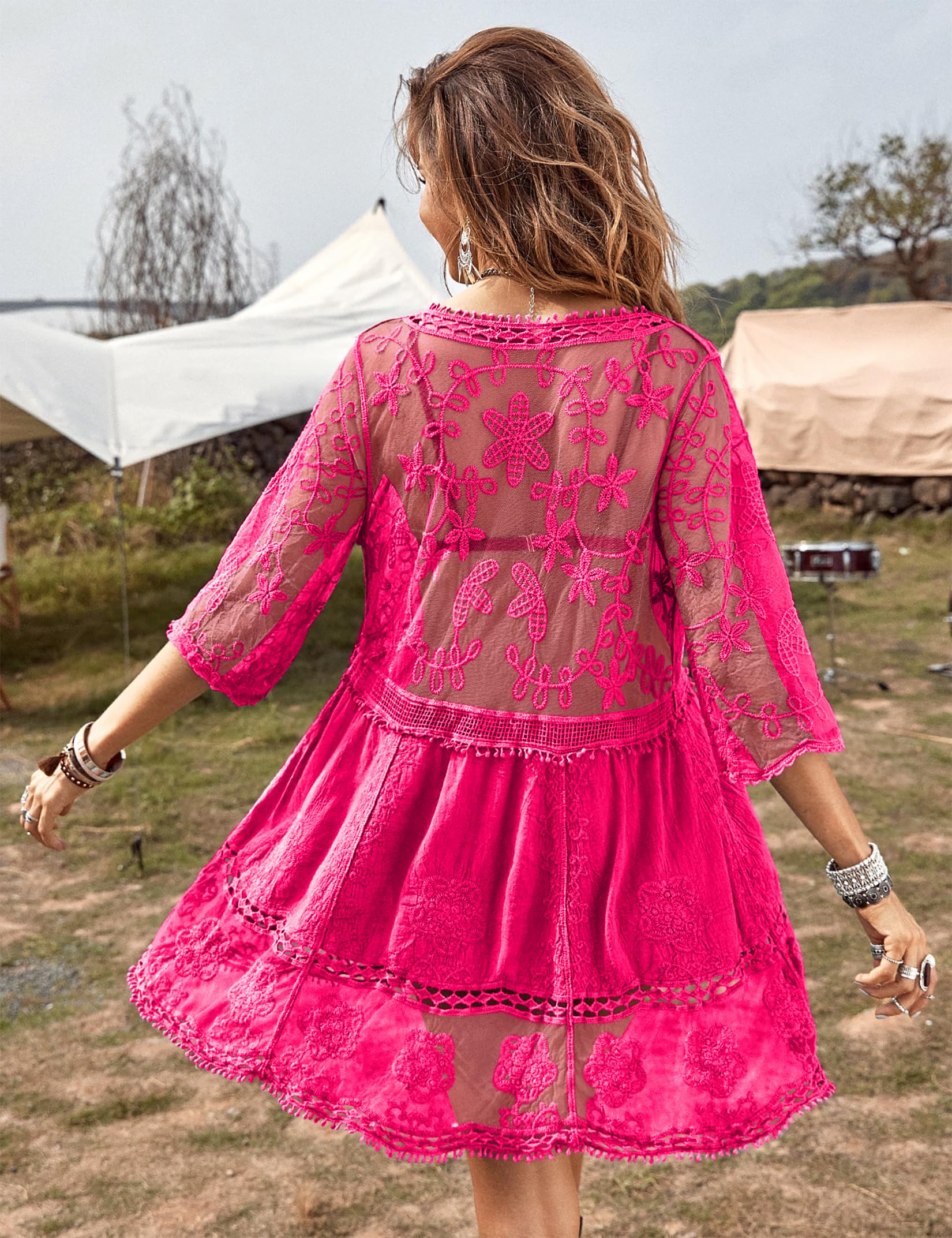 Women's Lace Bathing Suit Cover Up V-Neck The Nichole Collection