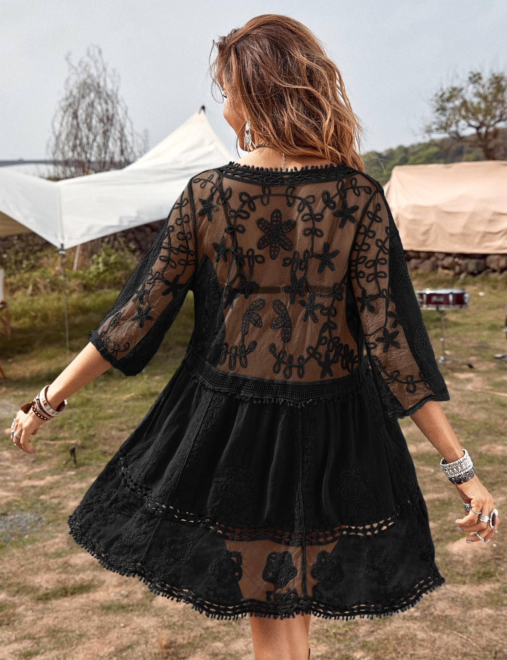 Women's Lace Bathing Suit Cover Up V-Neck The Nichole Collection