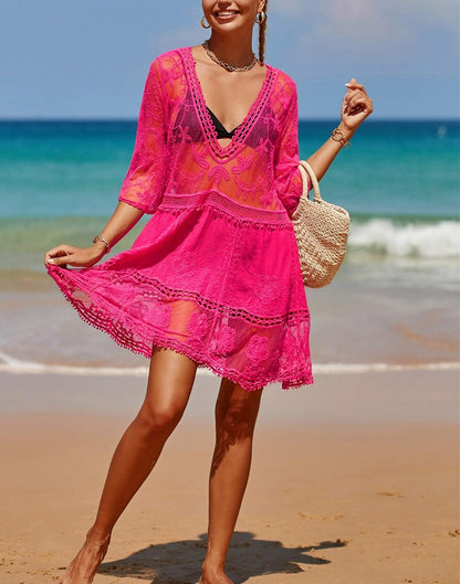 Women's Lace Bathing Suit Cover Up V-Neck The Nichole Collection