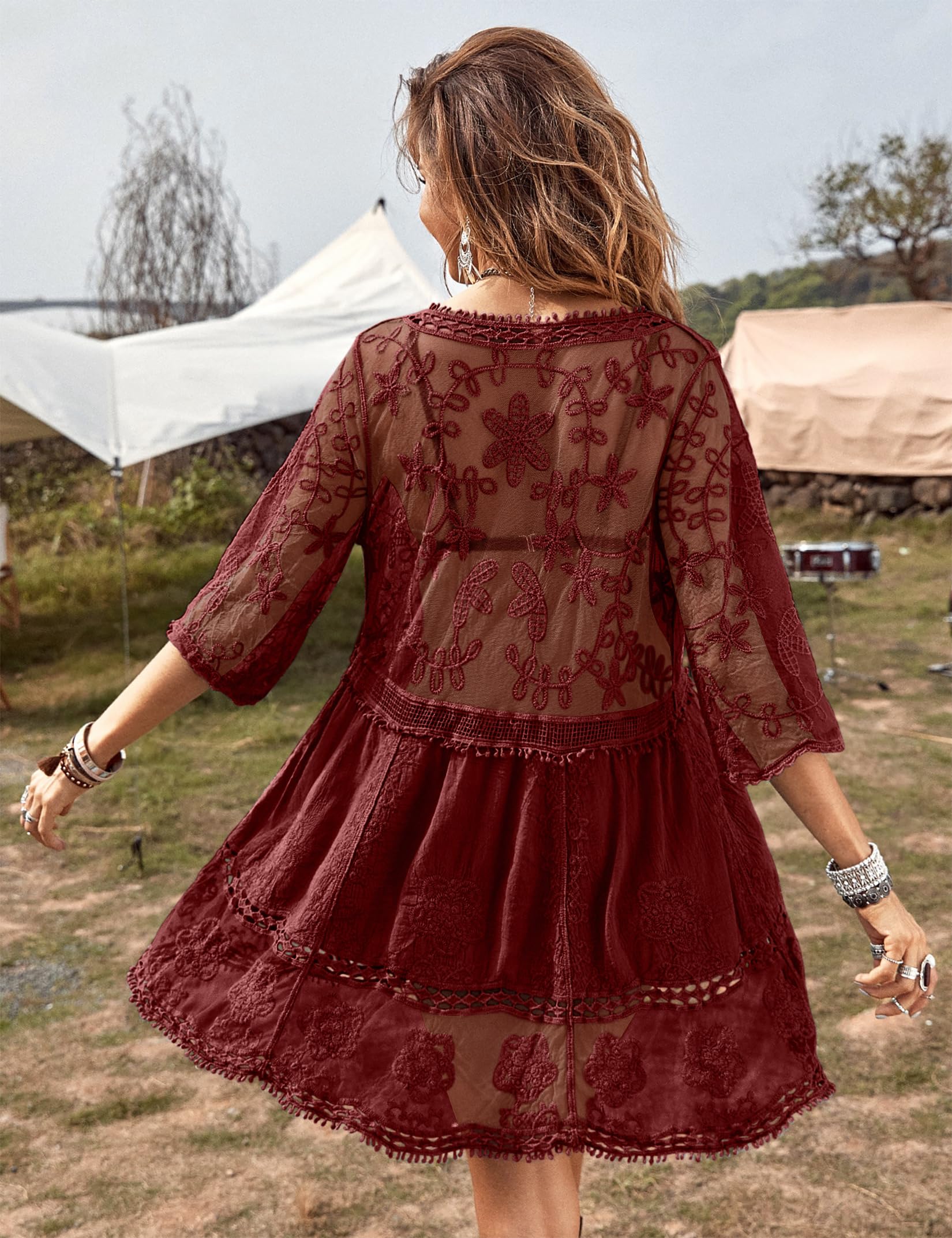 Women's Lace Bathing Suit Cover Up V-Neck The Nichole Collection