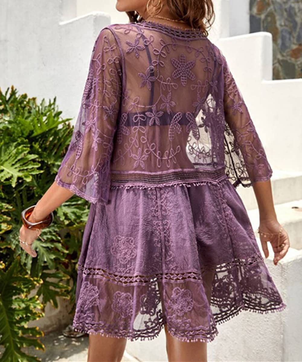 Women's Lace Bathing Suit Cover Up V-Neck The Nichole Collection