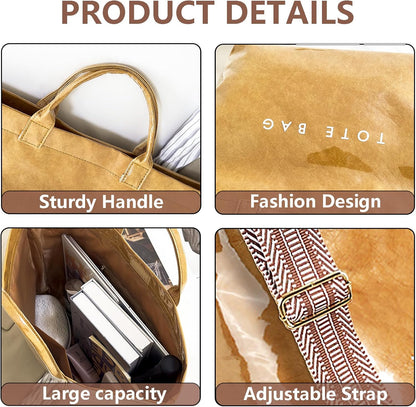 Women’s Large Letter Print Paper Tote Bag Totes The Nichole Collection