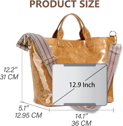 Women’s Large Letter Print Paper Tote Bag Totes The Nichole Collection