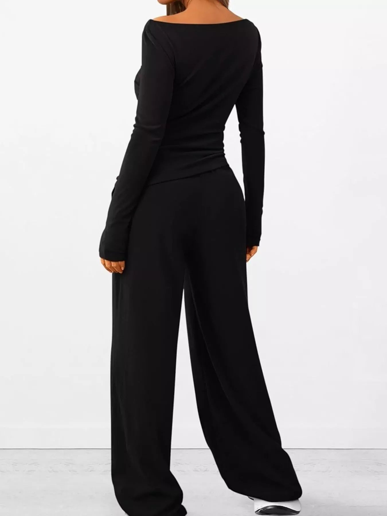 Women’s Long Sleeve Top & Wide Leg Pants Set Women's Sets The Nichole Collection
