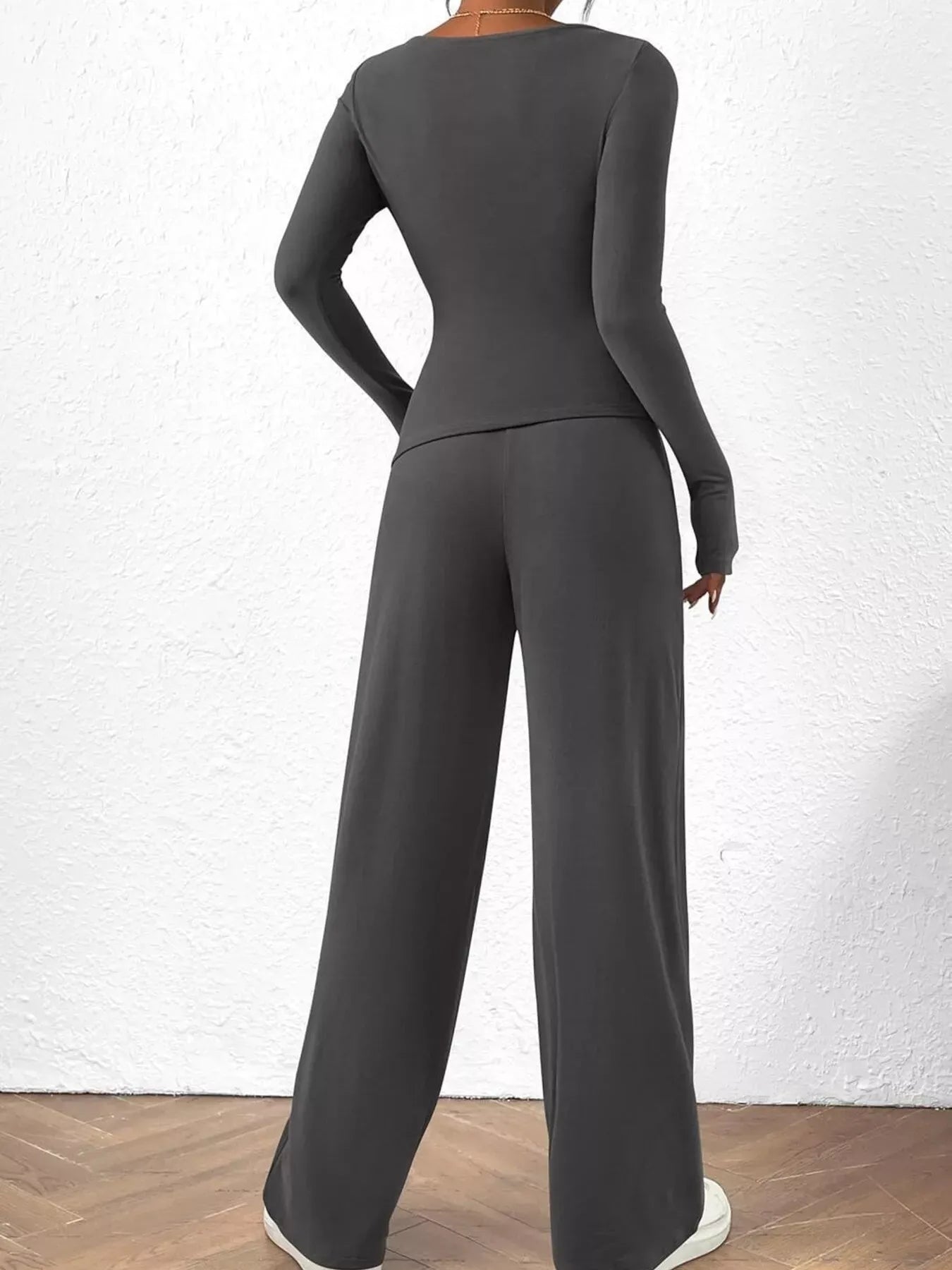 Women’s Long Sleeve Top & Wide Leg Pants Set Women's Sets The Nichole Collection