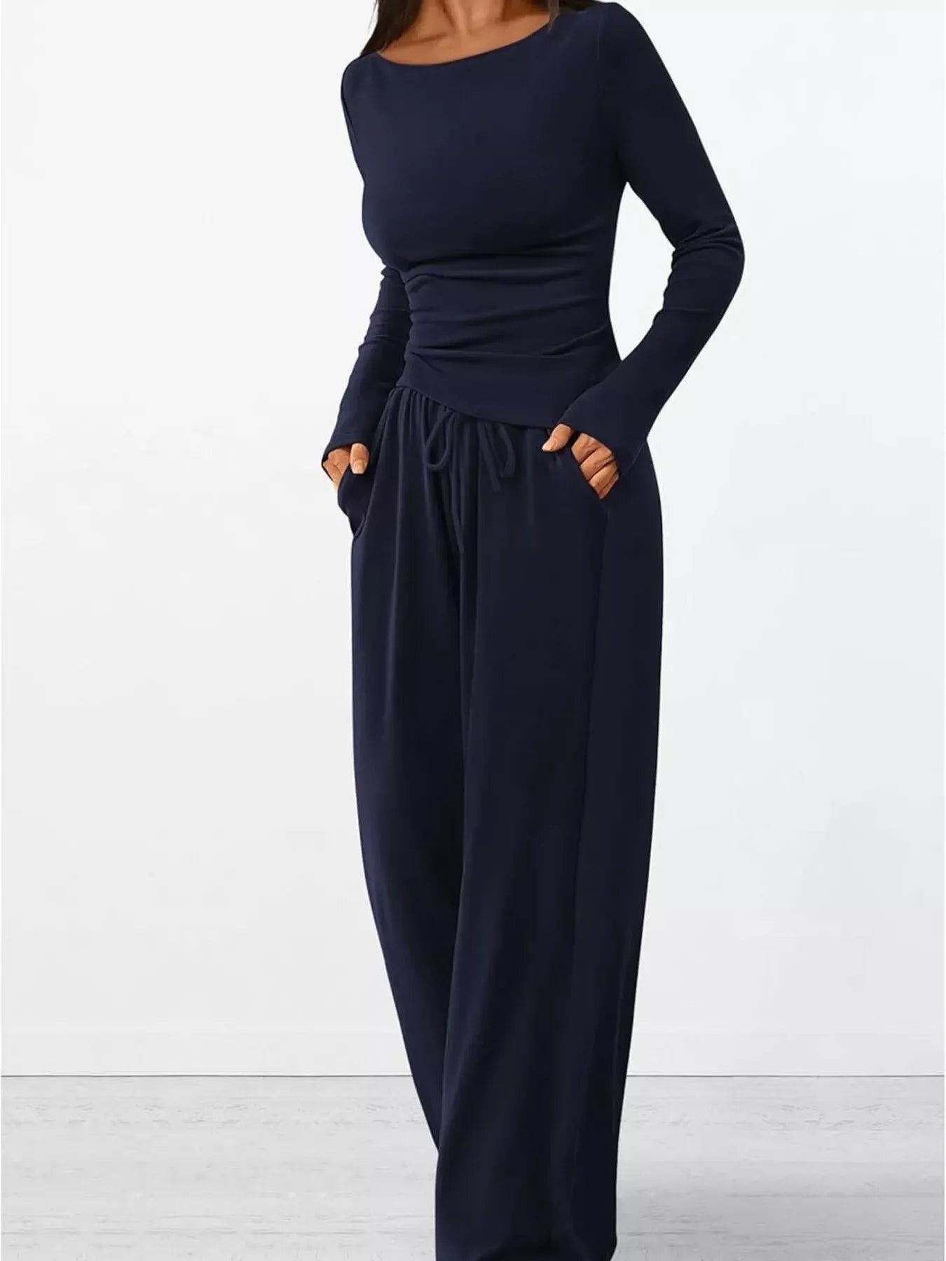 Women’s Long Sleeve Top & Wide Leg Pants Set Women's Sets The Nichole Collection
