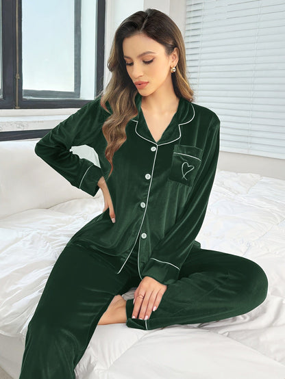 Women’s Luxe Fleece Loungewear Set with Heart Pocket Loungewear The Nichole Collection