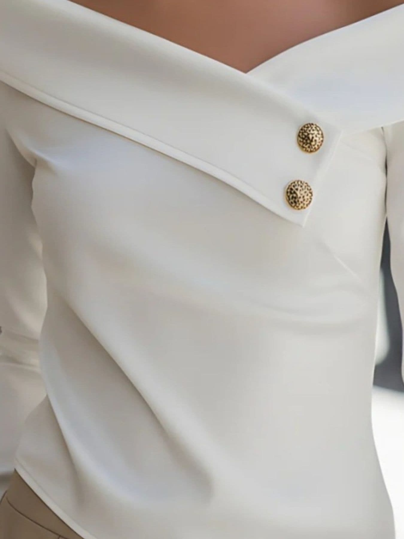 Women's Off-Shoulder Asymmetrical Button Blouse Shirts & Tops The Nichole Collection - Official Site