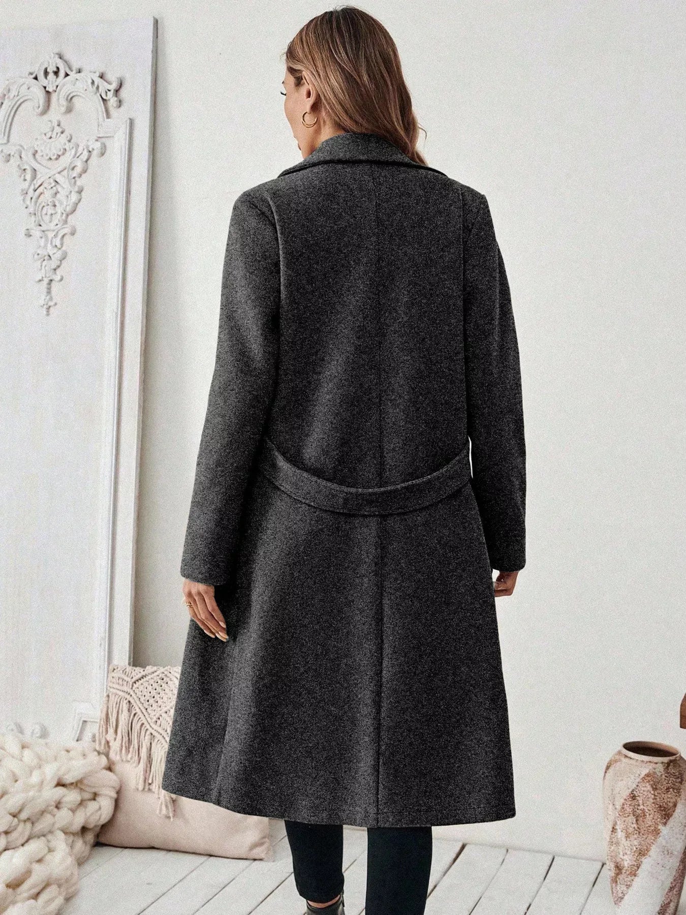 Women’s One-Button Wool Blend Overcoat – Tailored Winter Coat Coats The Nichole Collection