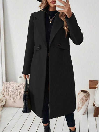 Women’s One-Button Wool Blend Overcoat – Tailored Winter Coat Coats The Nichole Collection