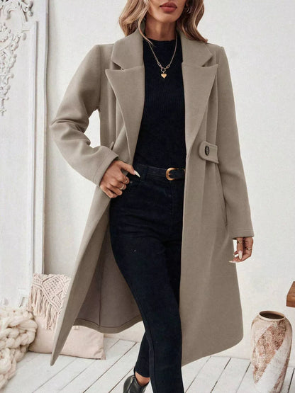 Women’s One-Button Wool Blend Overcoat – Tailored Winter Coat Coats The Nichole Collection