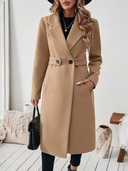 Women’s One-Button Wool Blend Overcoat – Tailored Winter Coat Coats Camel / S The Nichole Collection