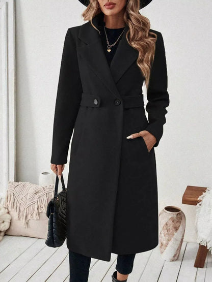 Women’s One-Button Wool Blend Overcoat – Tailored Winter Coat Coats The Nichole Collection