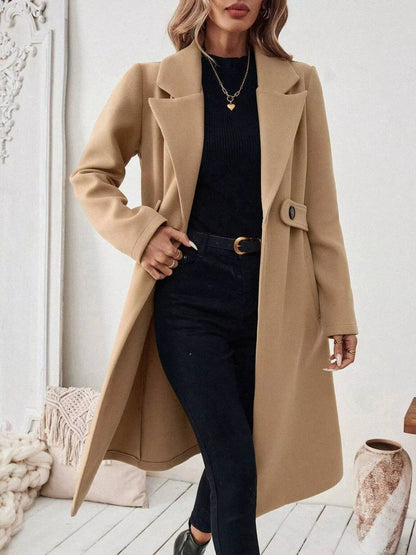Women’s One-Button Wool Blend Overcoat – Tailored Winter Coat Coats The Nichole Collection