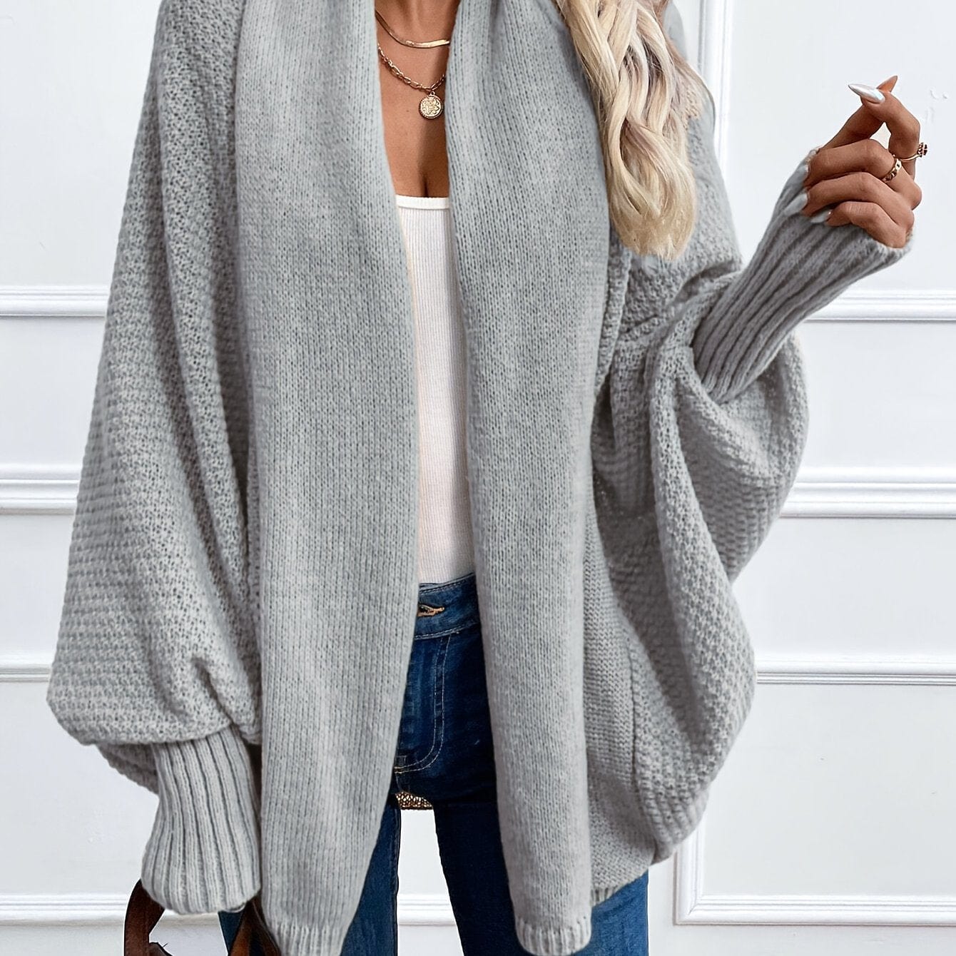 Women’s Open Front Cardigan – Lightweight Batwing Style Cardigan The Nichole Collection