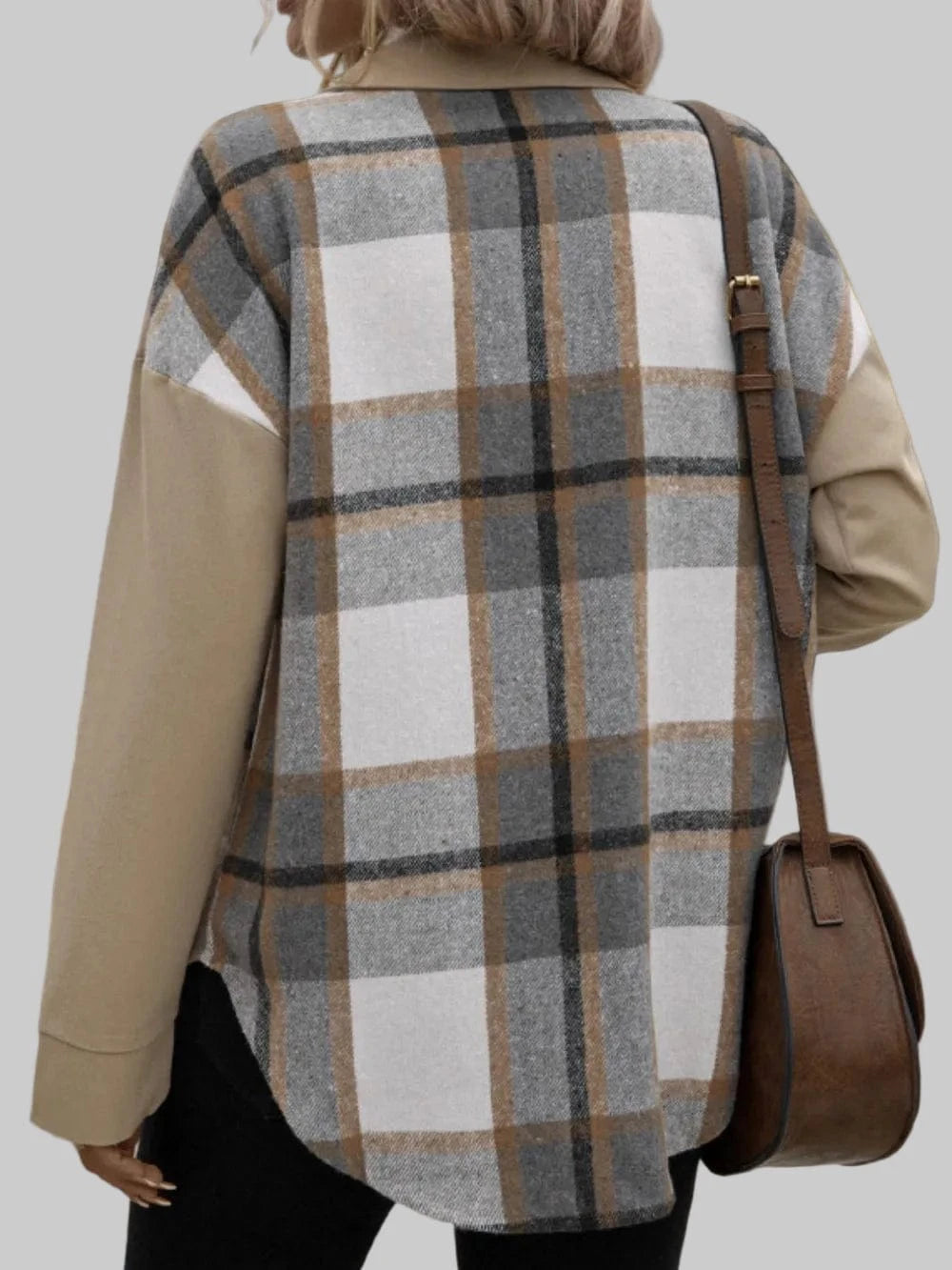 Women’s Plaid Snap Down Long Sleeve Shacket Jackets The Nichole Collection
