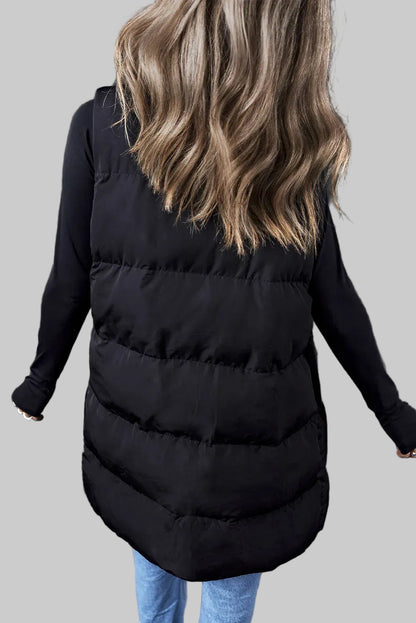 Women’s Pocketed Zip-Up Vest Coat – Mid-Thigh Winter Layer The Nichole Collection