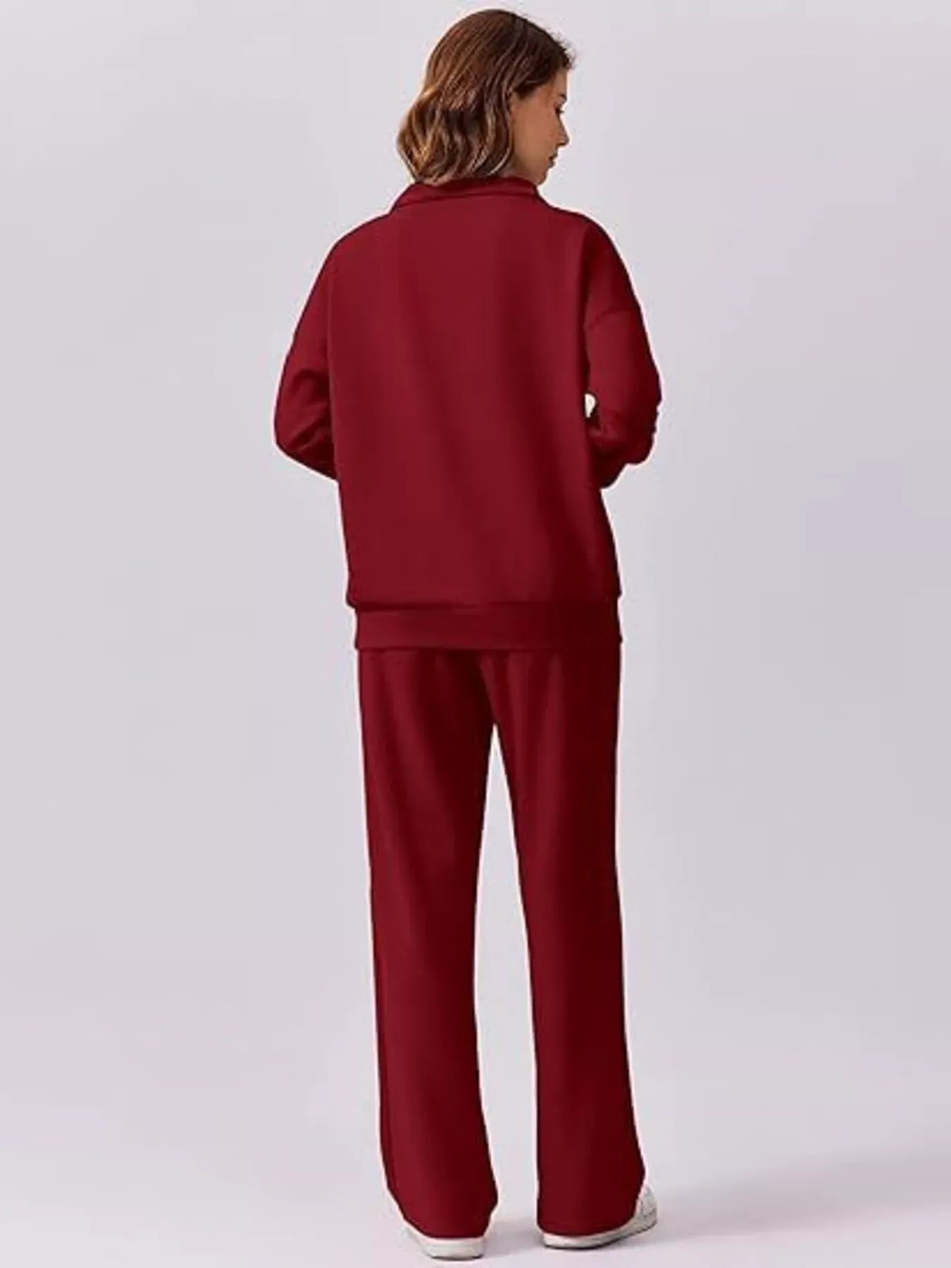 Women’s Relaxed Fit Quarter-Zip Top & Pants Set Women's Sets The Nichole Collection