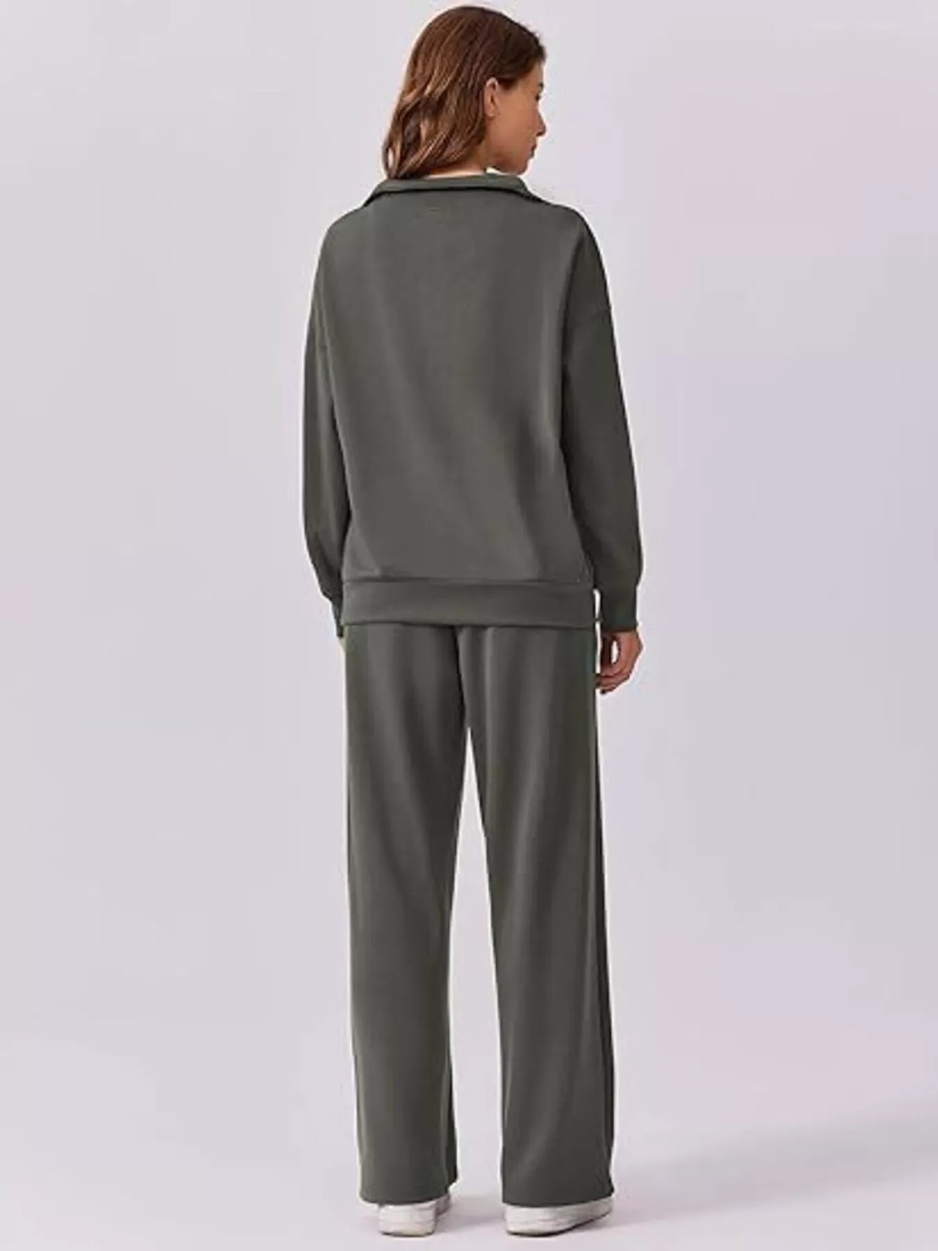 Women’s Relaxed Fit Quarter-Zip Top & Pants Set Women's Sets The Nichole Collection