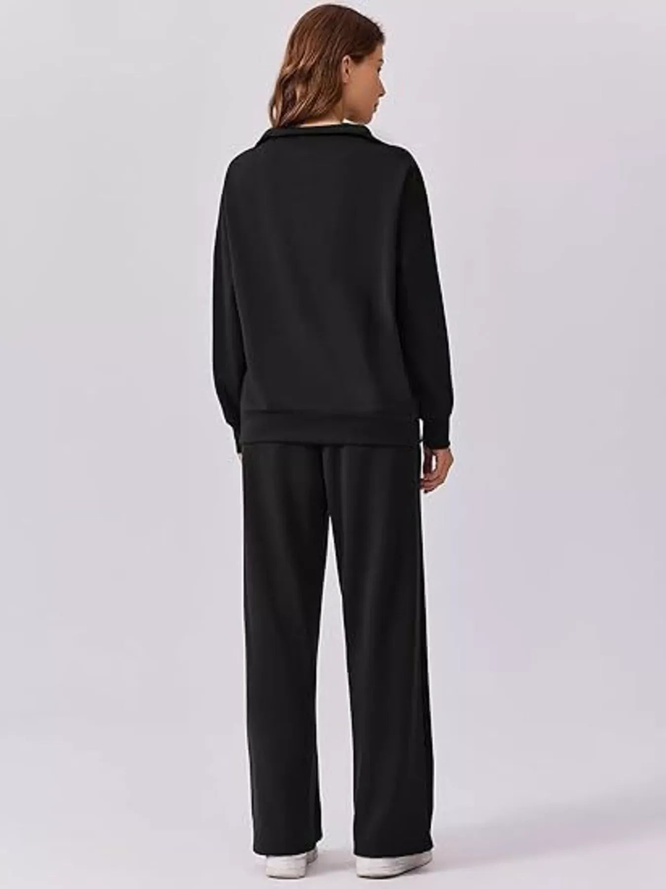 Women’s Relaxed Fit Quarter-Zip Top & Pants Set Women's Sets The Nichole Collection