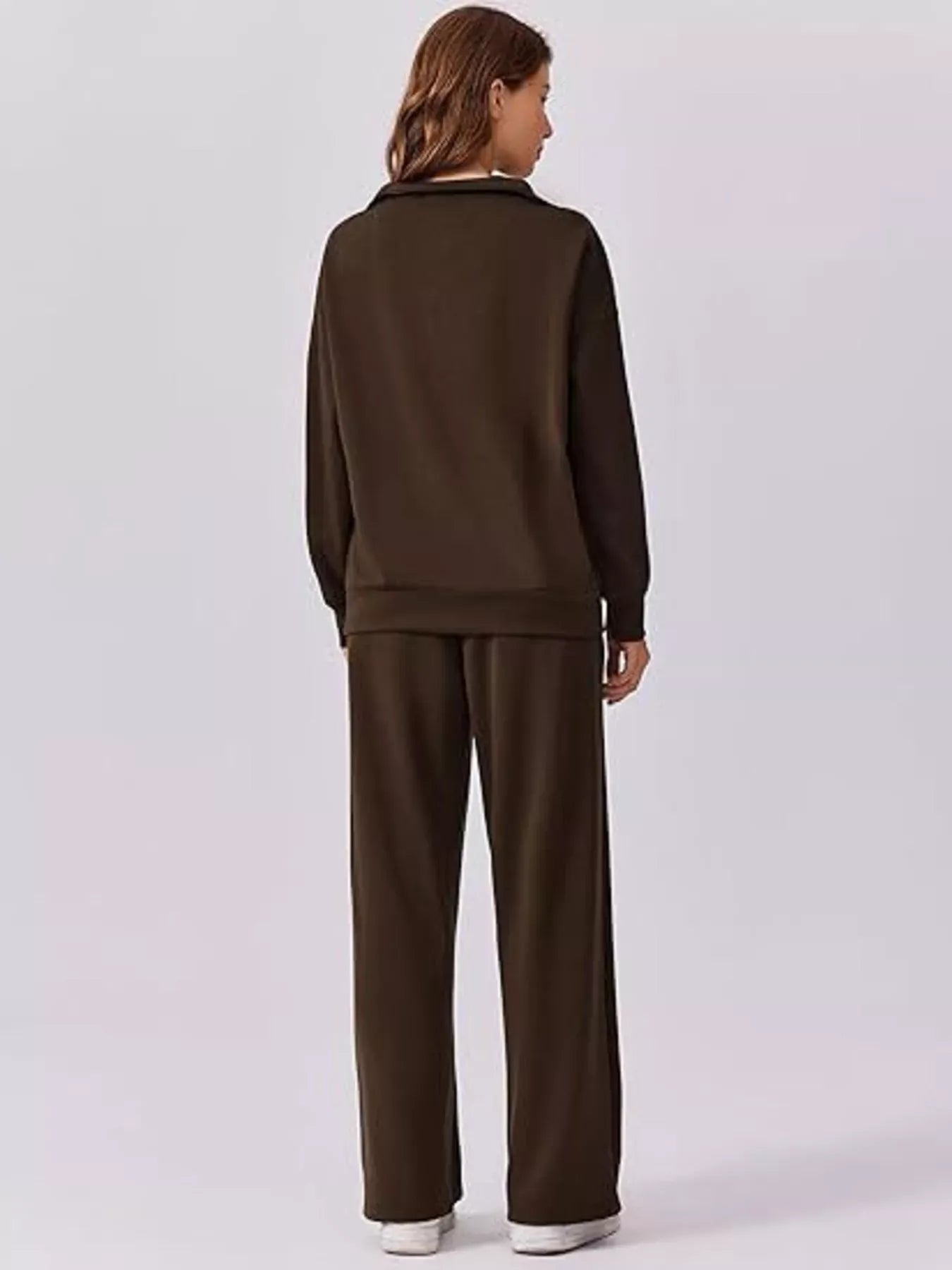 Women’s Relaxed Fit Quarter-Zip Top & Pants Set Women's Sets The Nichole Collection