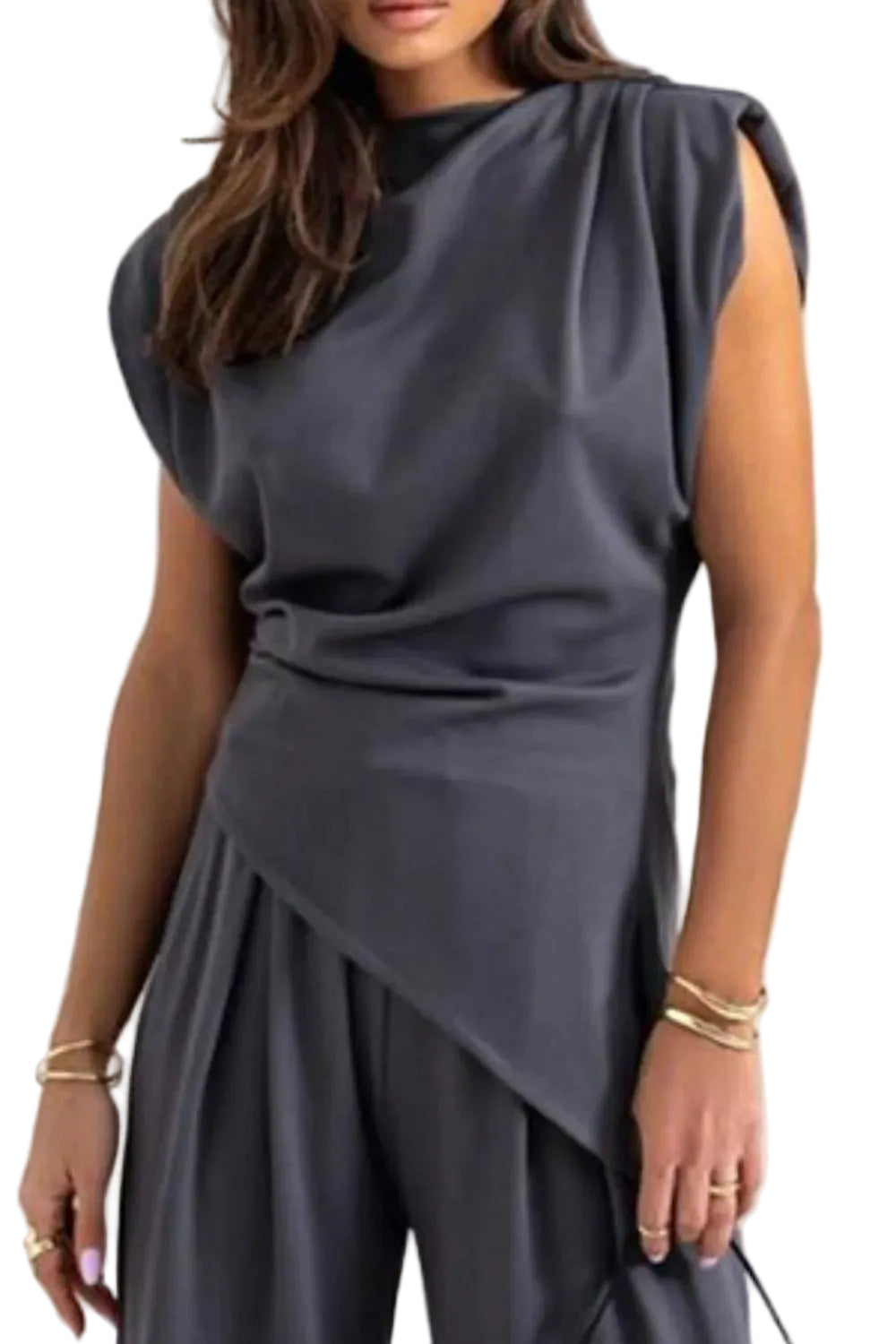 Women's Ruched Two-Piece Top and Pants Set Women's Sets The Nichole Collection - Official Site