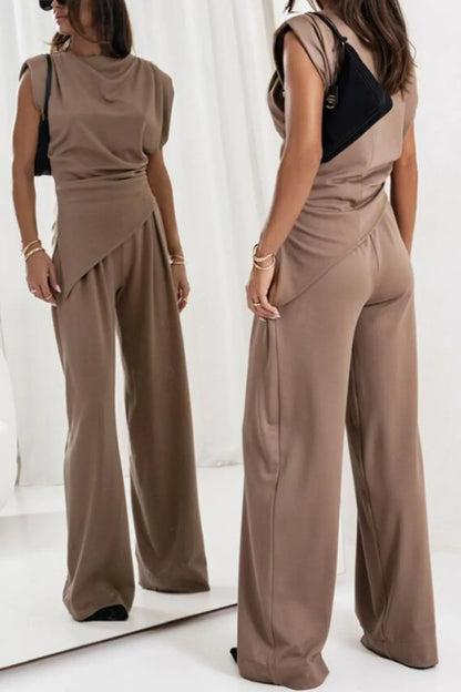 Women's Ruched Two-Piece Top and Pants Set Women's Sets The Nichole Collection - Official Site