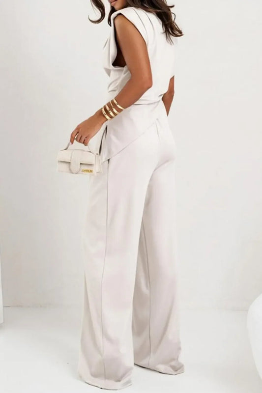 Women's Ruched Two-Piece Top and Pants Set Women's Sets The Nichole Collection - Official Site