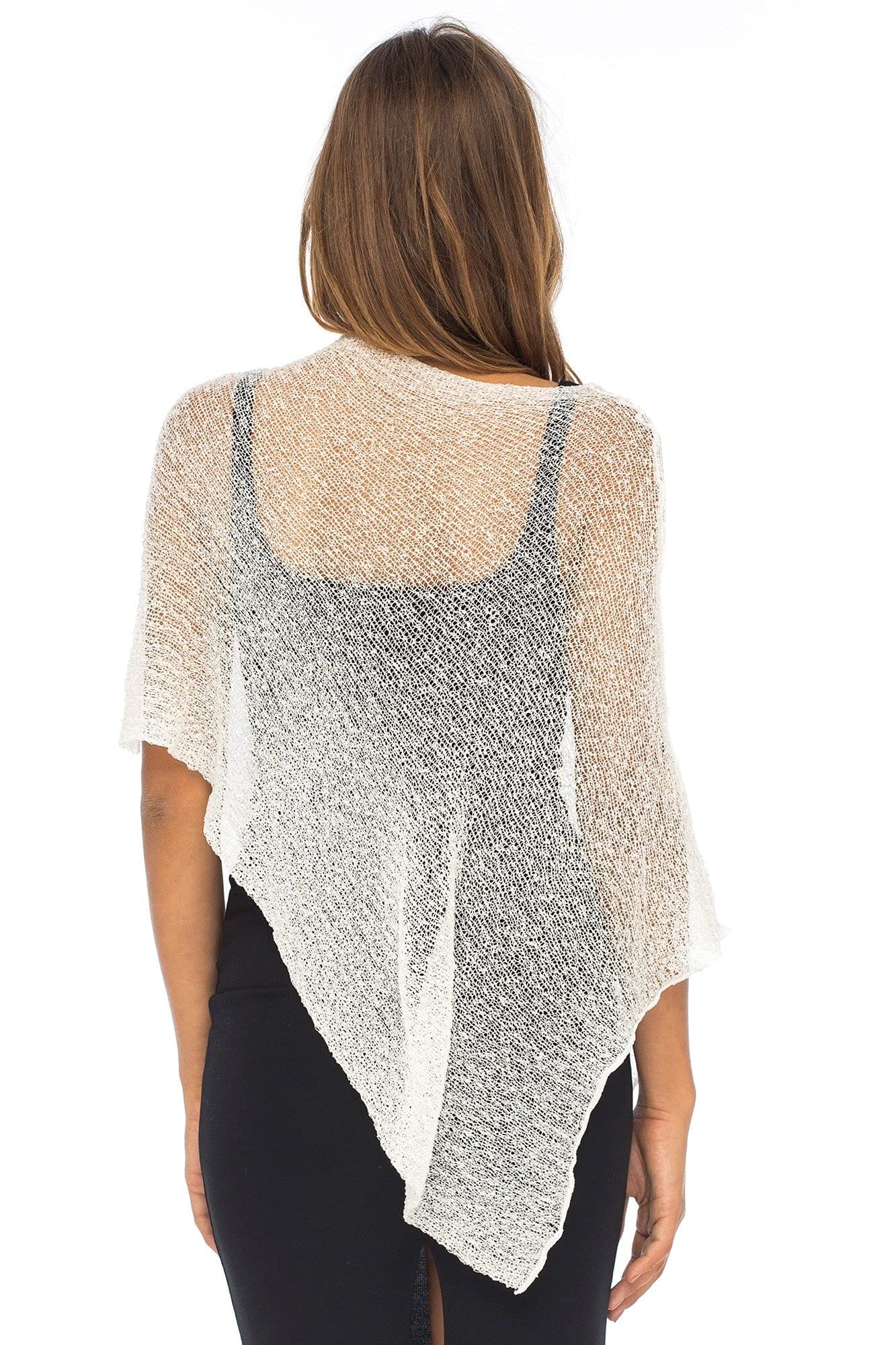 Women's Sheer Poncho Shrug Bolero, Lightweight Summer Shrug Pullover Sweater The Nichole Collection