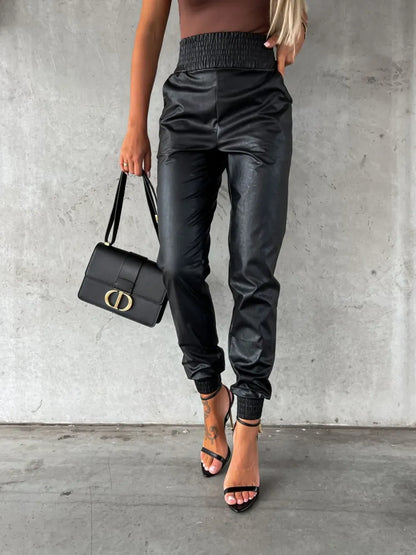 Women’s Smocked High-Waist Wide-Leg Pants with Pockets – Effortless Everyday Elegance Dress Pants The Nichole Collection