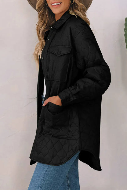 Women’s Snap-Down Puffed Sleeve Collared Winter Coat The Nichole Collection