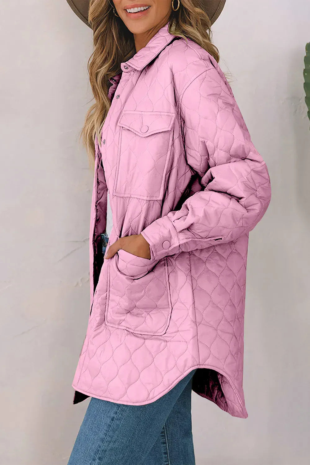 Women’s Snap-Down Puffed Sleeve Collared Winter Coat The Nichole Collection