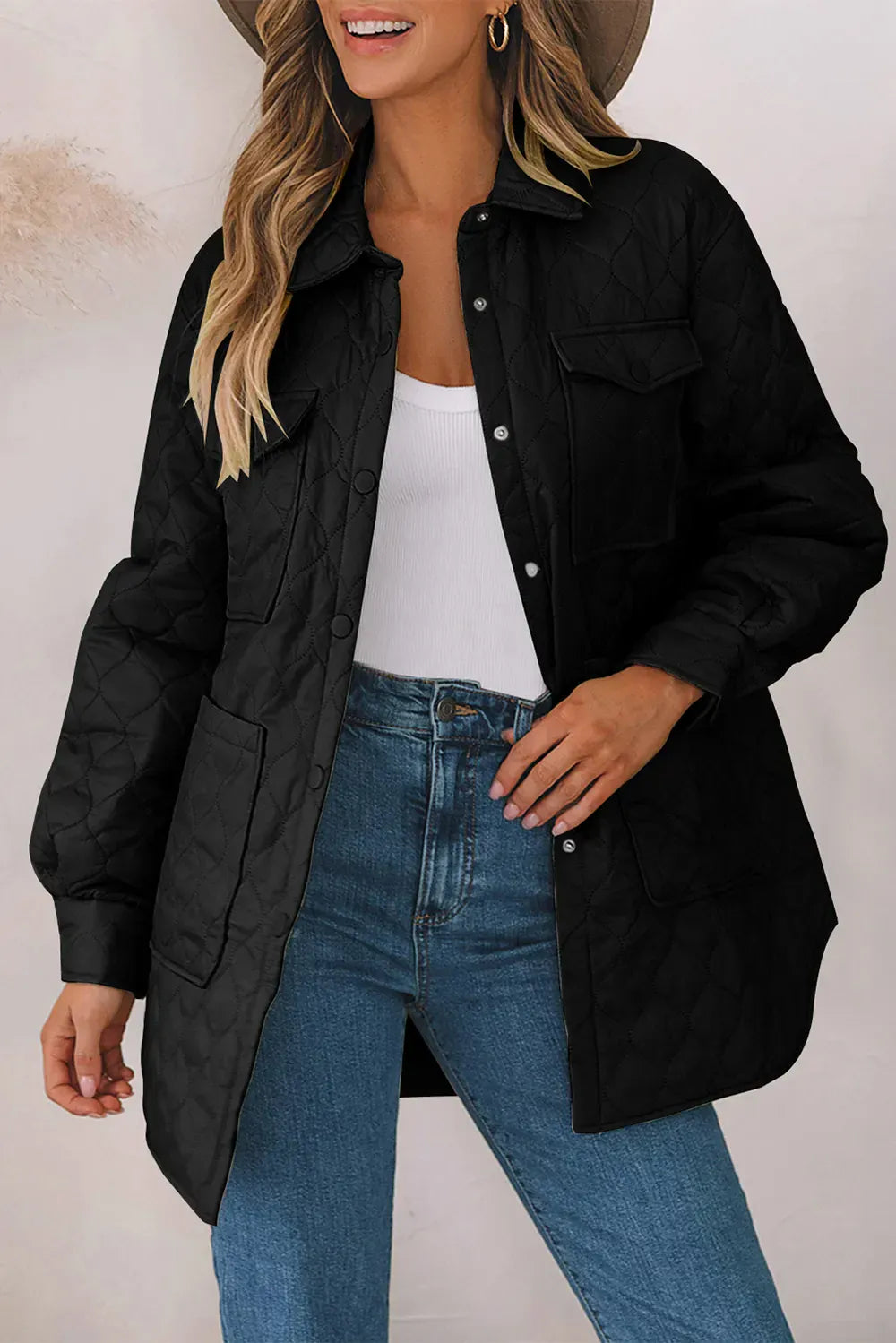 Women’s Snap-Down Puffed Sleeve Collared Winter Coat The Nichole Collection