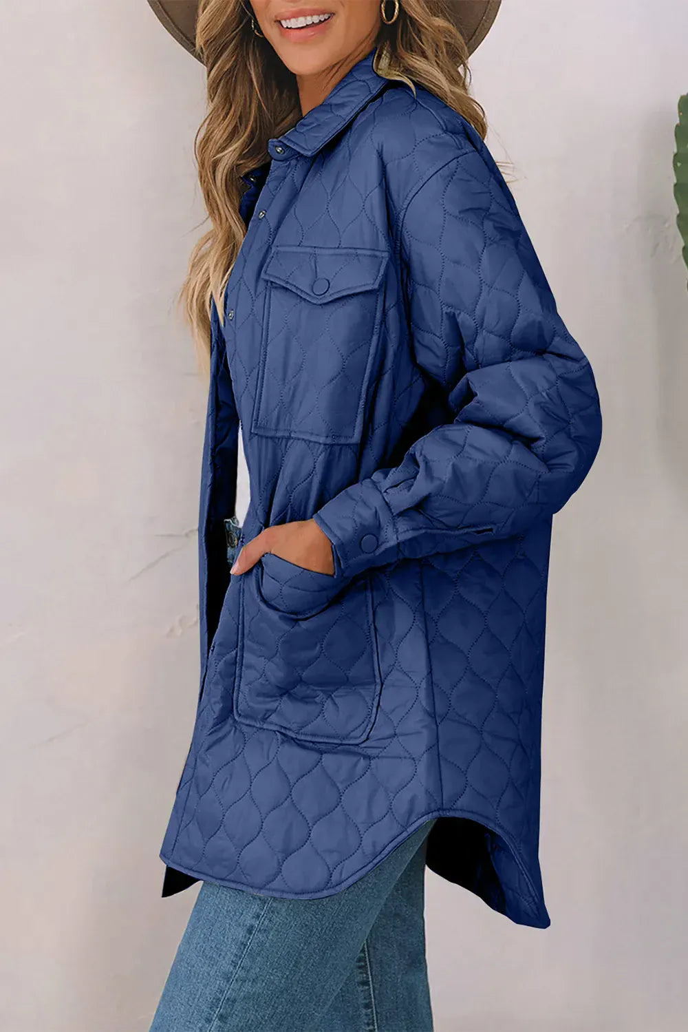 Women’s Snap-Down Puffed Sleeve Collared Winter Coat The Nichole Collection