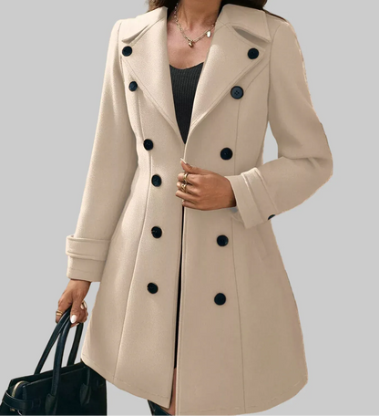 Women’s Tailored Double-Breasted Wool Blend Overcoat Coats The Nichole Collection