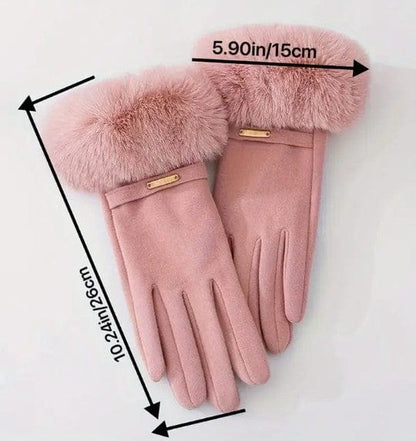 Women’s Touchscreen Winter Gloves with Plush Cuff & Velvet Lining Gloves The Nichole Collection
