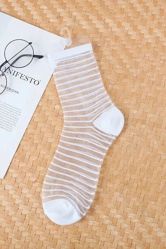 Women's Transparent Mesh Fishnet Short Socks The Nichole Collection