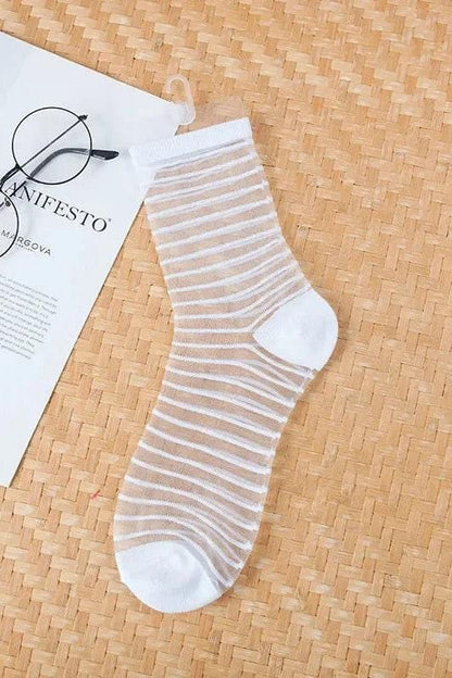 Women's Transparent Mesh Fishnet Short Socks The Nichole Collection