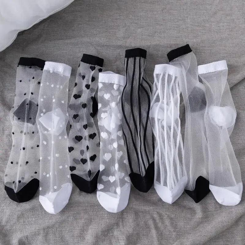 Women's Transparent Mesh Fishnet Short Socks The Nichole Collection