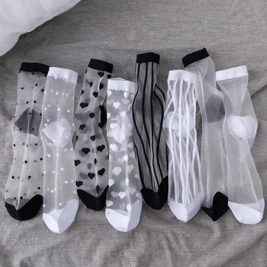 Women's Transparent Mesh Fishnet Short Socks The Nichole Collection