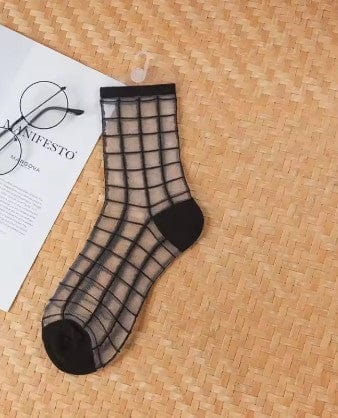 Women's Transparent Mesh Fishnet Short Socks 12 The Nichole Collection