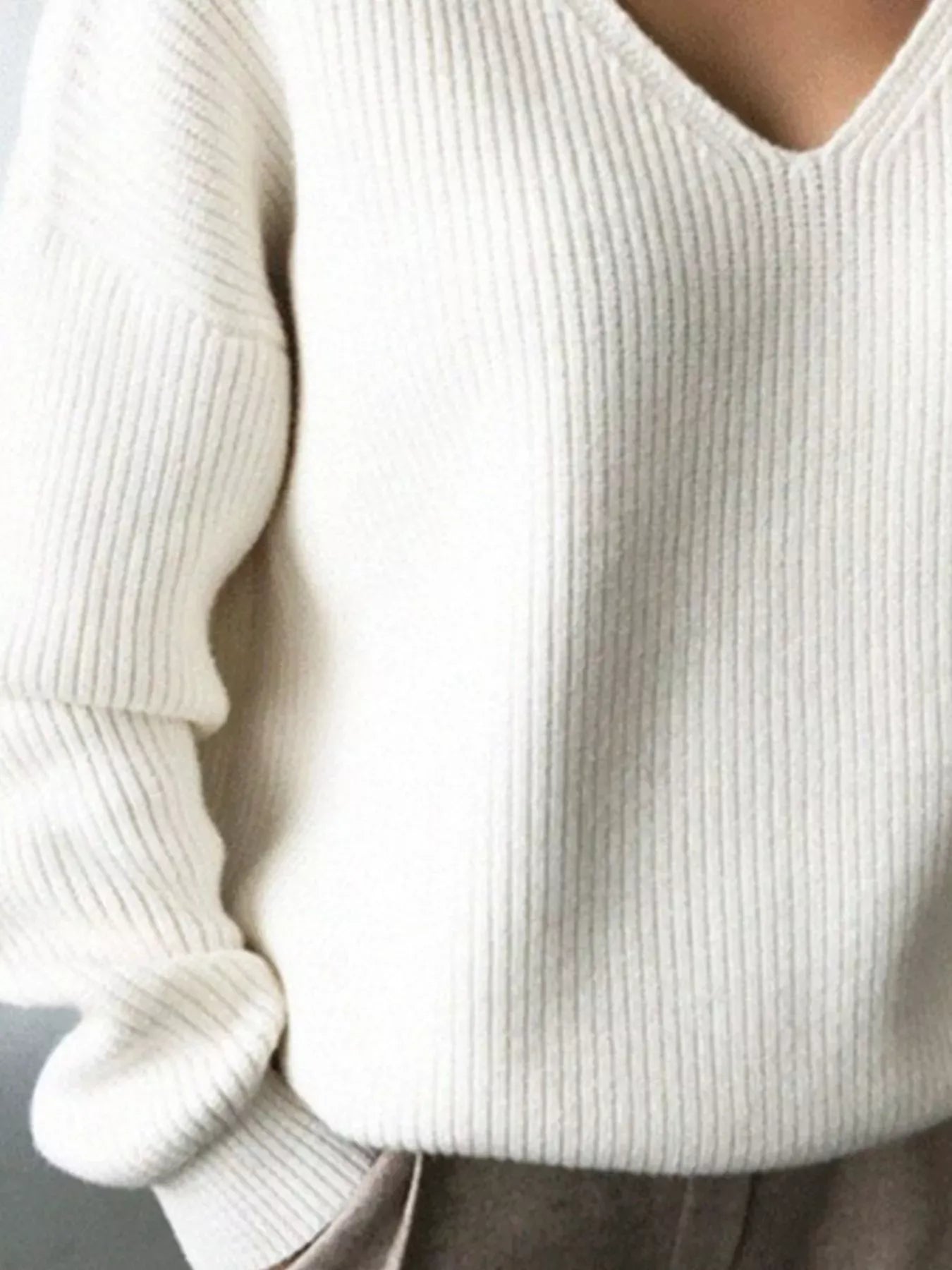 Women's V-Neck Dropped Shoulder Sweater The Nichole Collection - Official Site