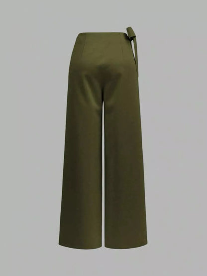 Women’s Wrap-Waist Wide-Leg Pants – Effortless Sophistication Anywhere Dress Pants The Nichole Collection
