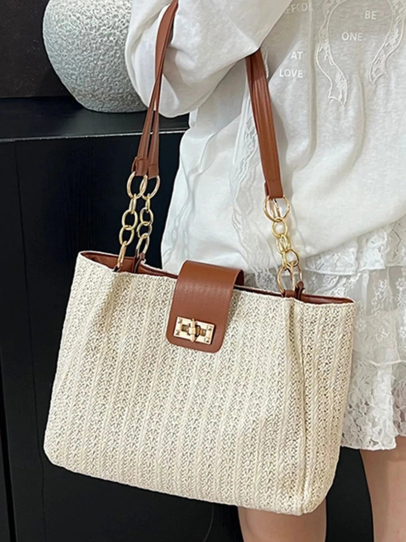 Woven Straw Shoulder Bag The Nichole Collection