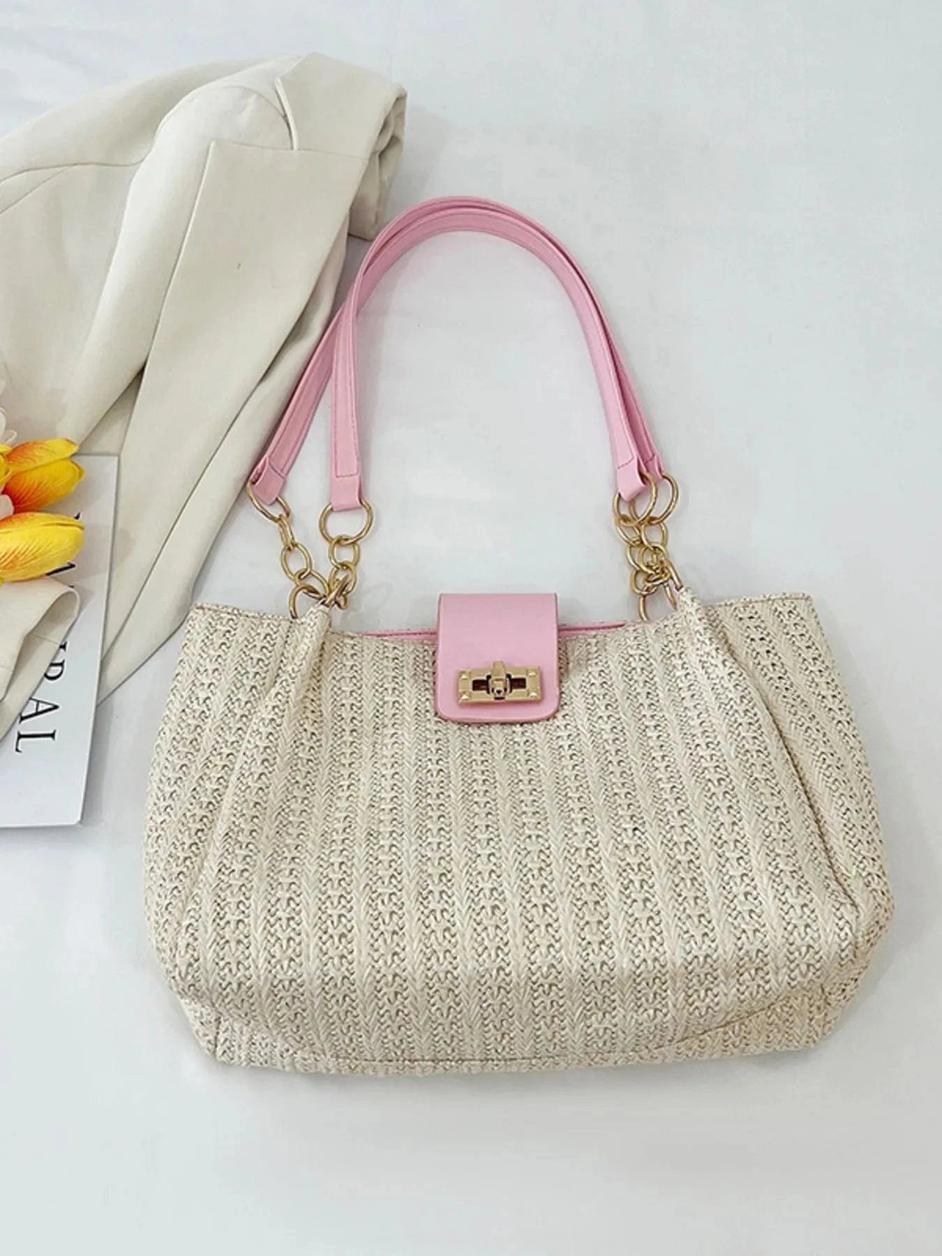Woven Straw Shoulder Bag The Nichole Collection