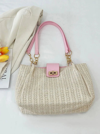 Woven Straw Shoulder Bag The Nichole Collection