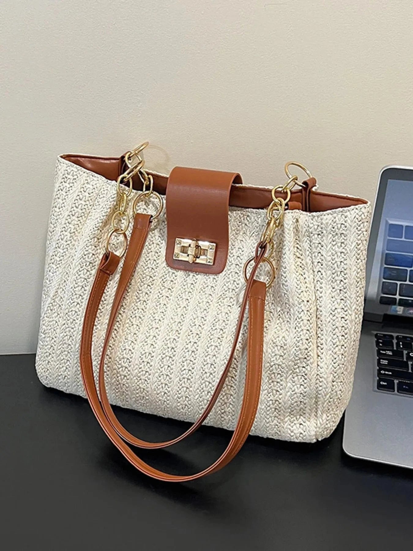 Woven Straw Shoulder Bag The Nichole Collection