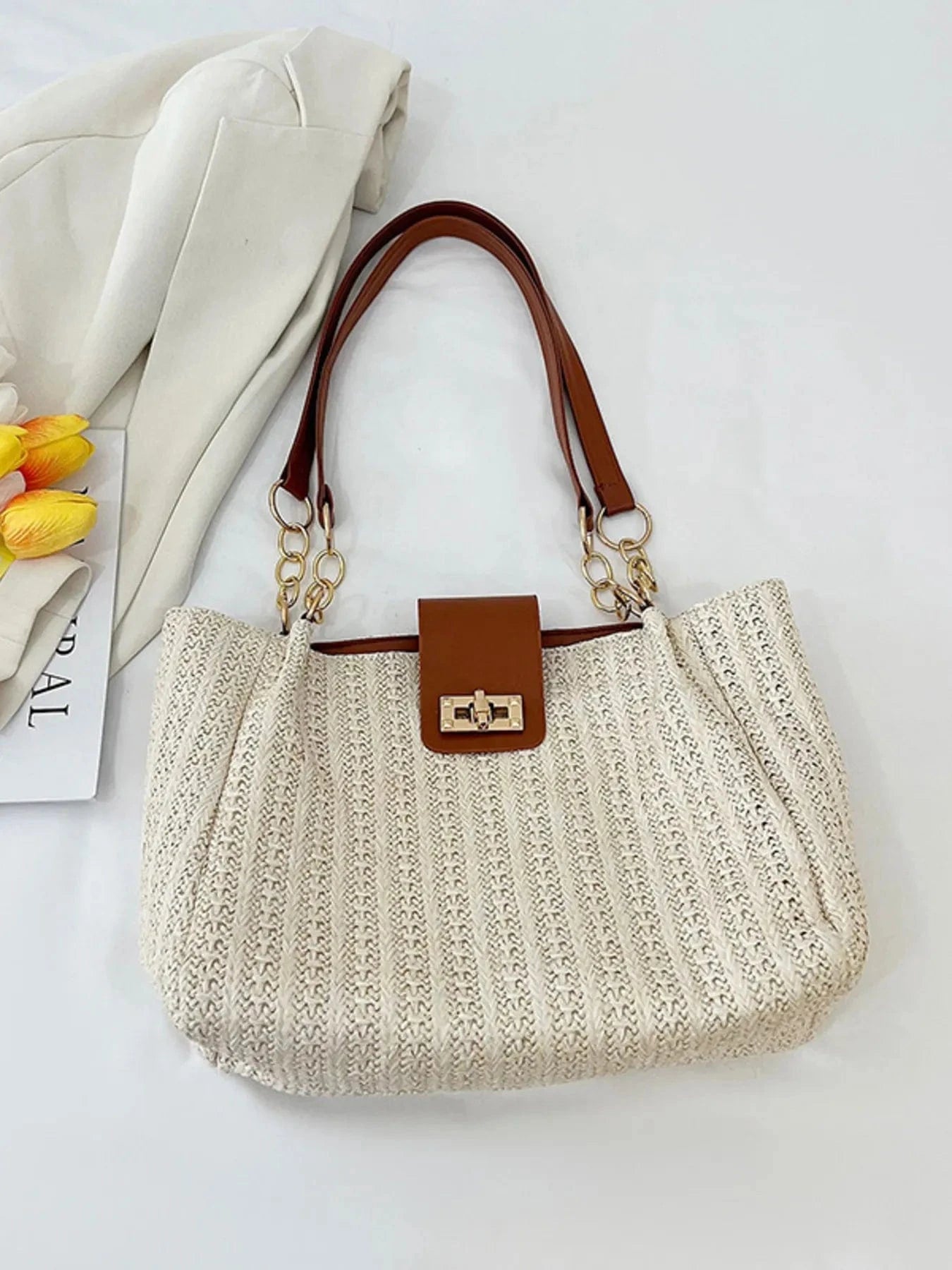 Woven Straw Shoulder Bag The Nichole Collection