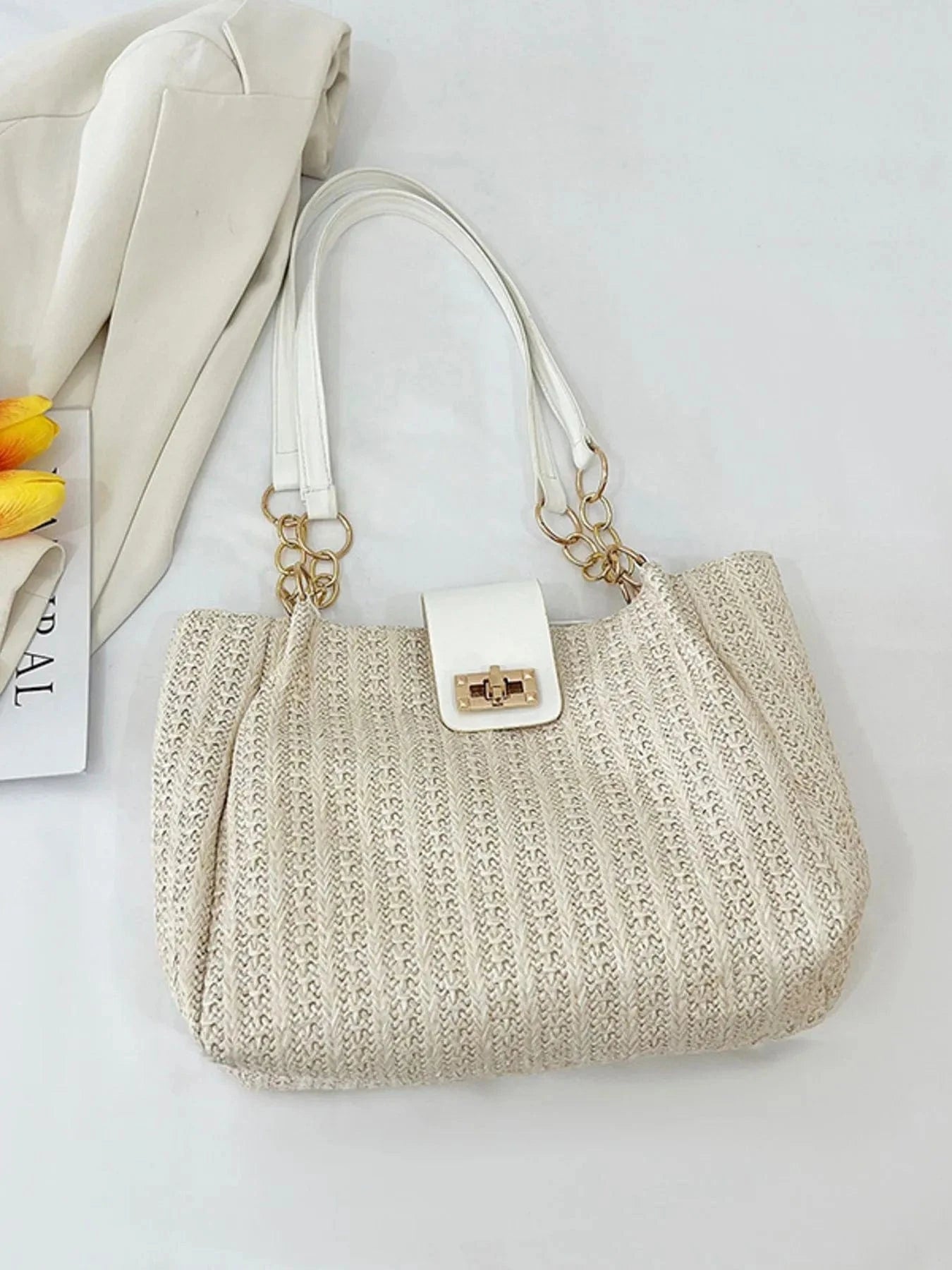 Woven Straw Shoulder Bag The Nichole Collection